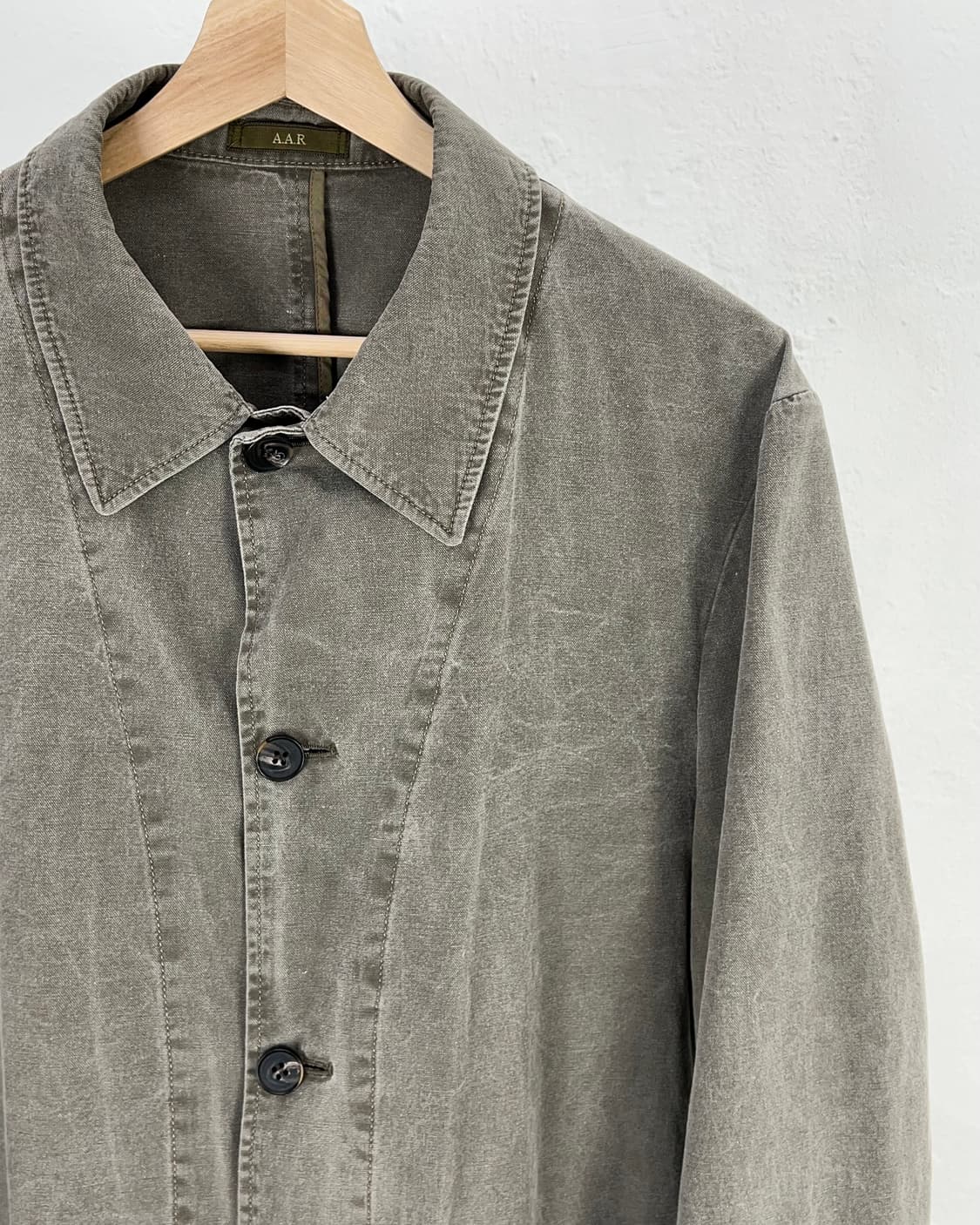 요지야마모토 aar 차콜 스톤 워시 테일러드 라인 워크 자켓 상품이미지3