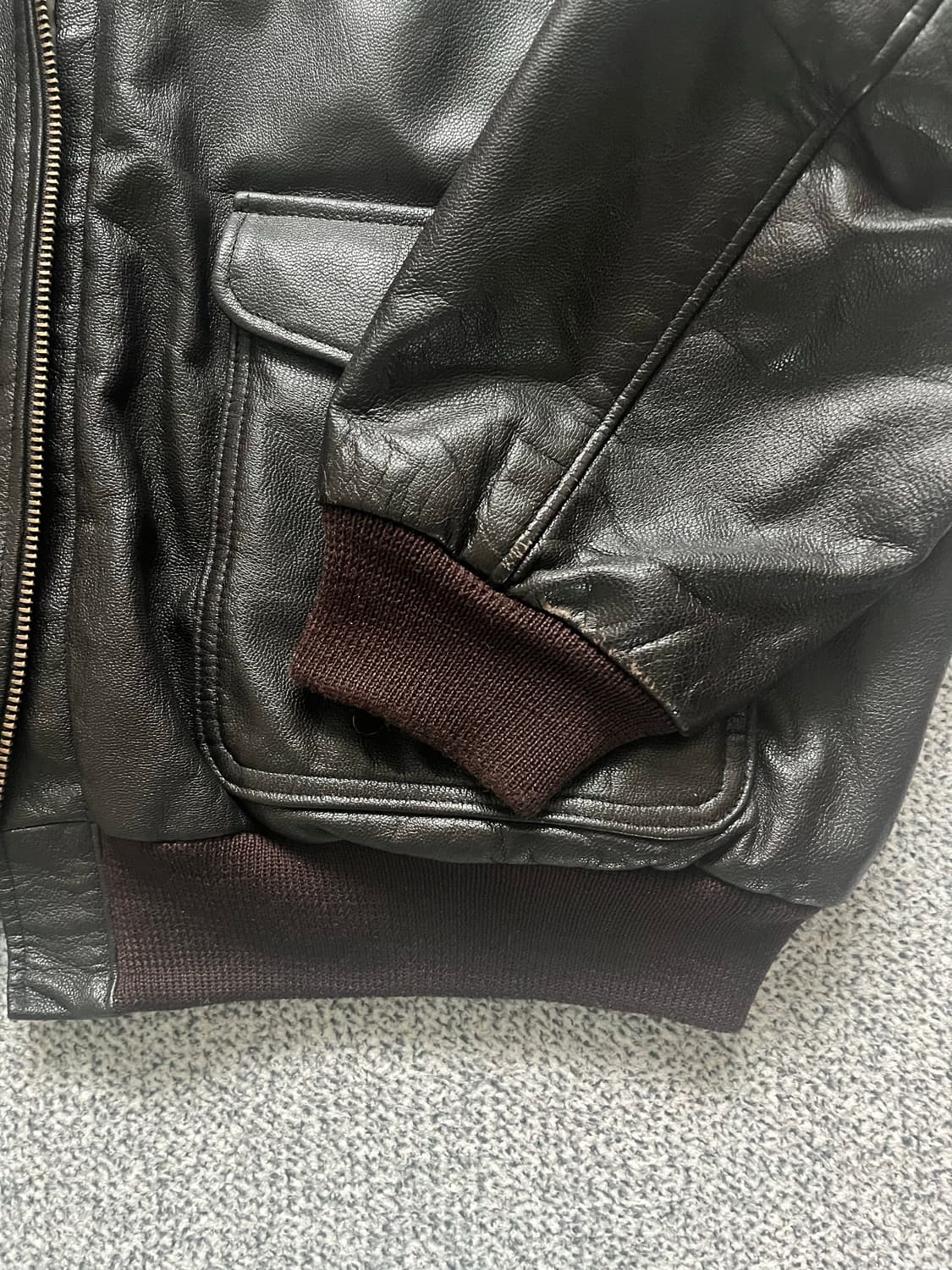 엘엘빈 USA A-2 가죽 봄버 자켓 XL Tall 상품이미지5