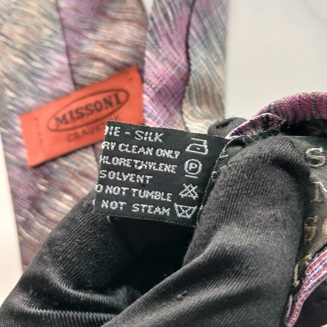 미쏘니 실크 멀티 스트라이프 웨이브 넥타이 8.9cm B등급 A18764 상품이미지9