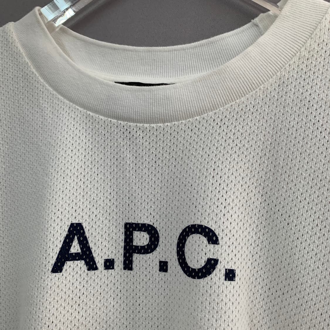 S A.P.C 아페쎄 마에 메쉬 로고 오버핏 반팔티 상품이미지4