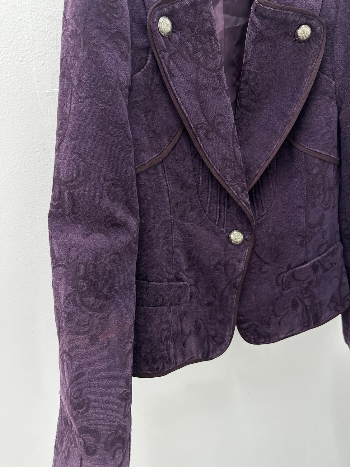 vintage purple embossed jacquard jacket 상품이미지3