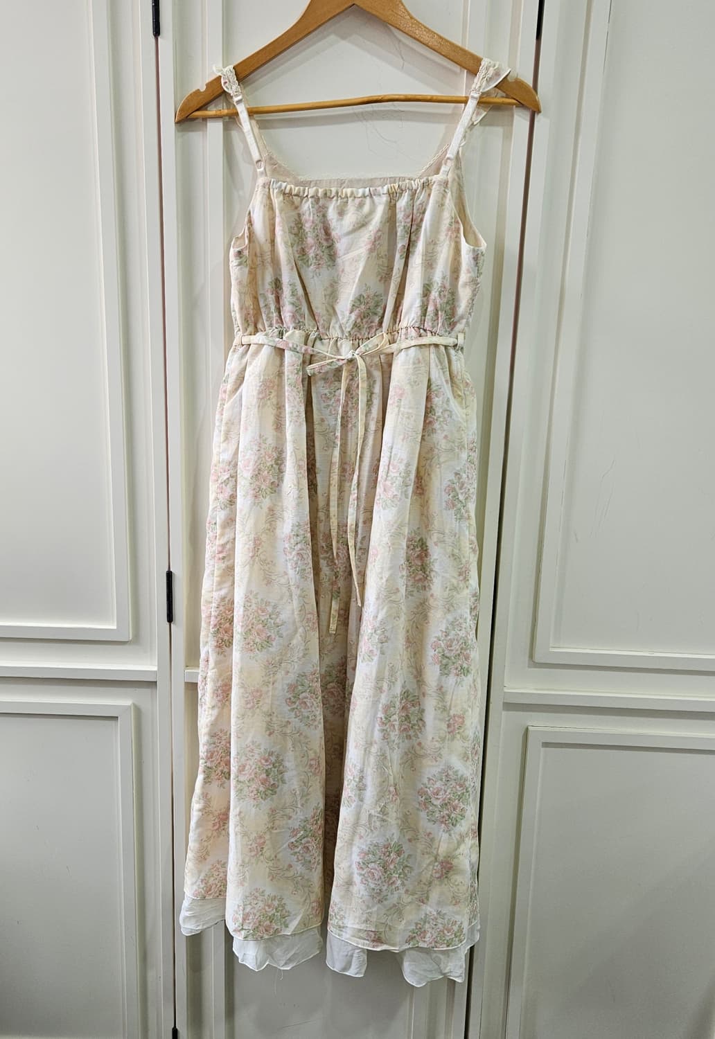 엑시즈팜(axes femme) 플라워 레이스 쉬폰 롱 원피스 상품이미지6