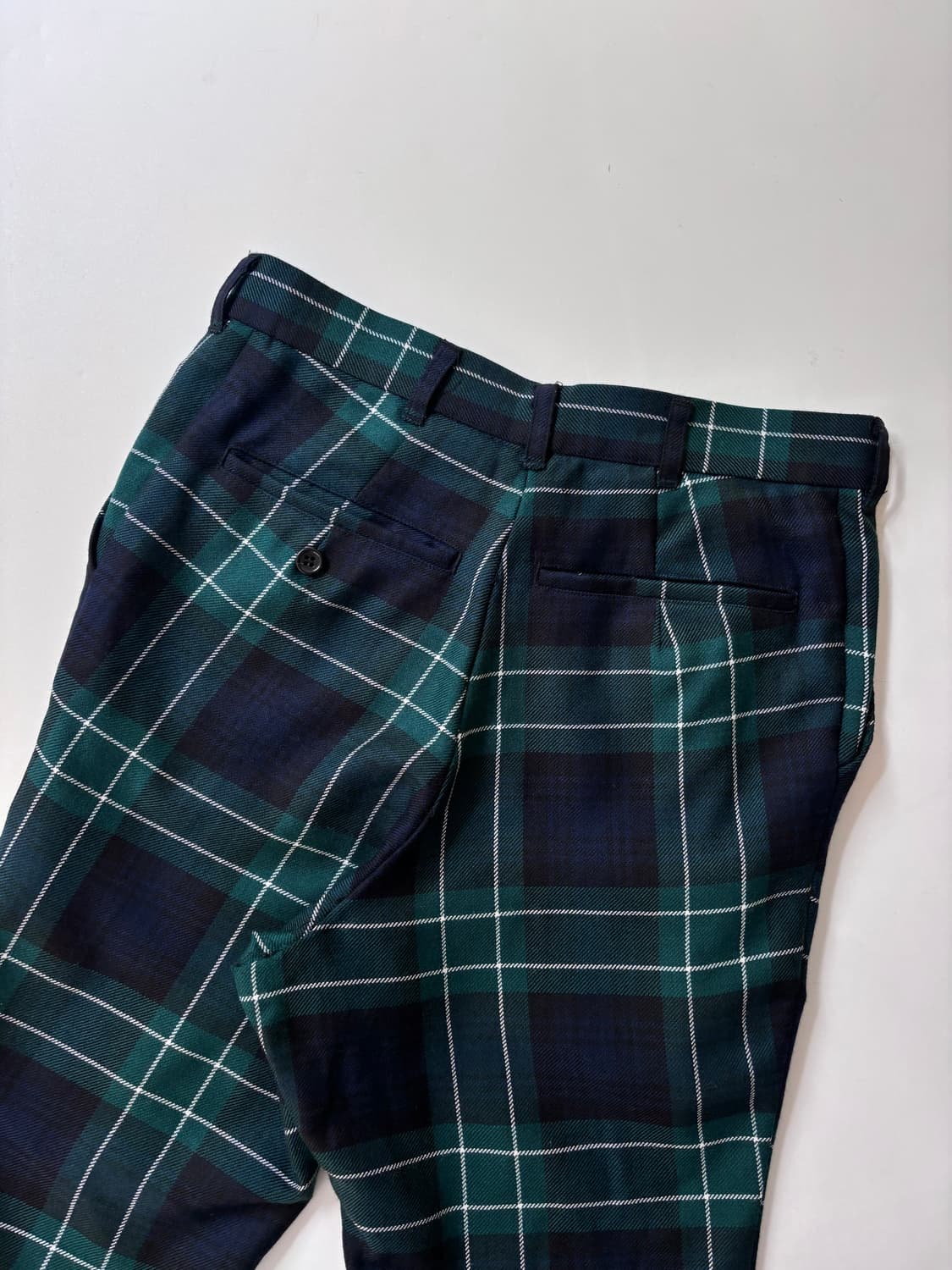 꼼데가르송 블랙 그린 체크 벨티드 팬츠 상품이미지7