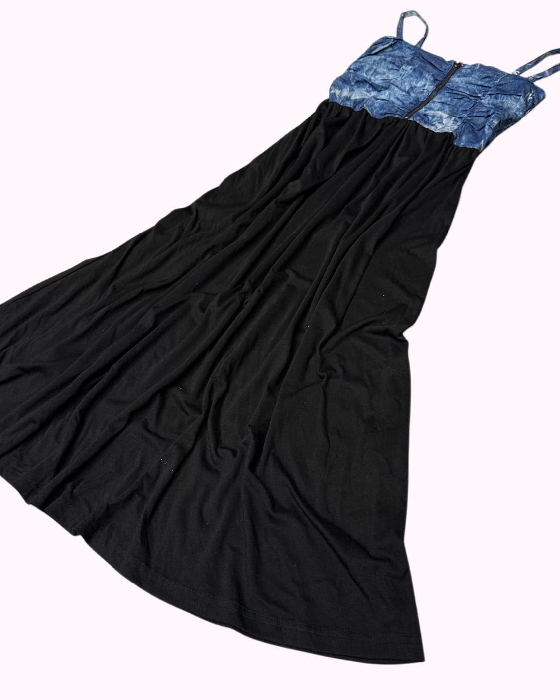 shirring denim long dress 상품이미지3