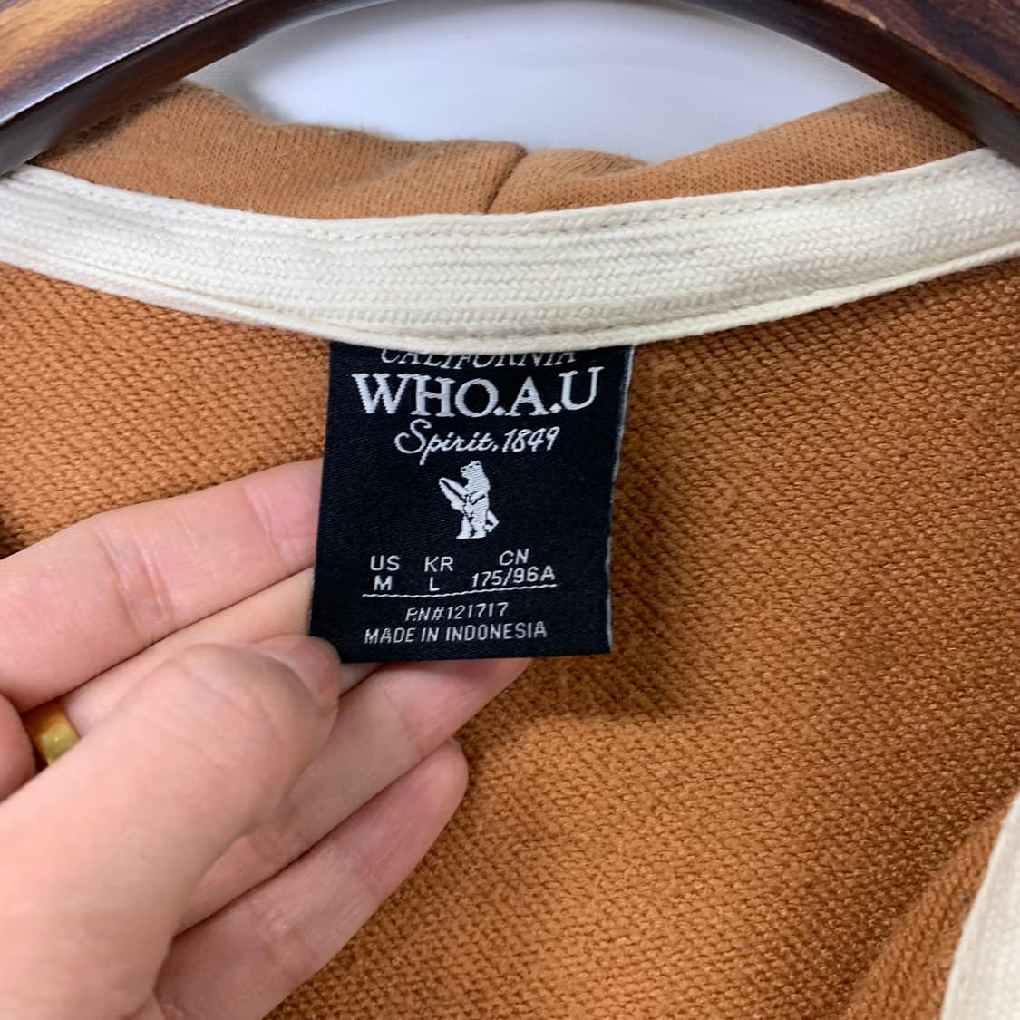 후아유 y2k 와투케 베이지 후드집업 상품이미지7