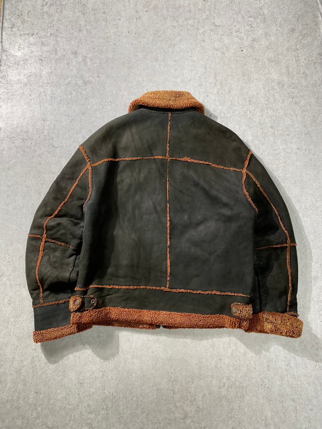 [XL] 90s L'UOMO 양가죽 시어링 무스탕 레더자켓 상품이미지5