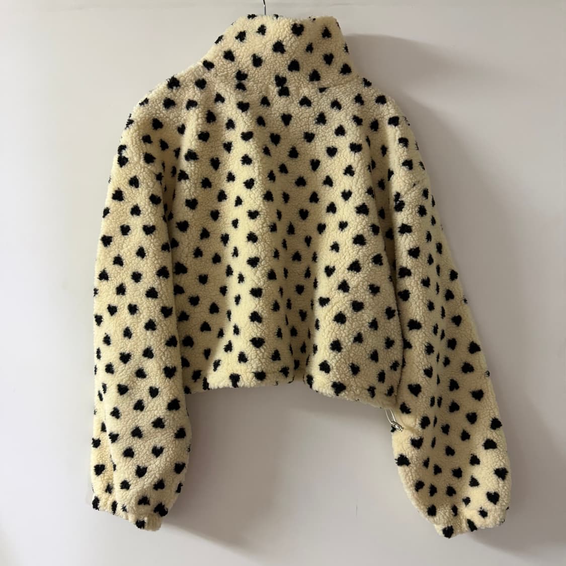 새상품 여자 하트 뽀글이 크롭 집업 상품이미지3