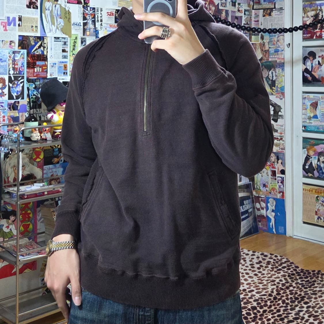 JPN 사이드 절개 그런지 아노락 후드티 상품이미지1