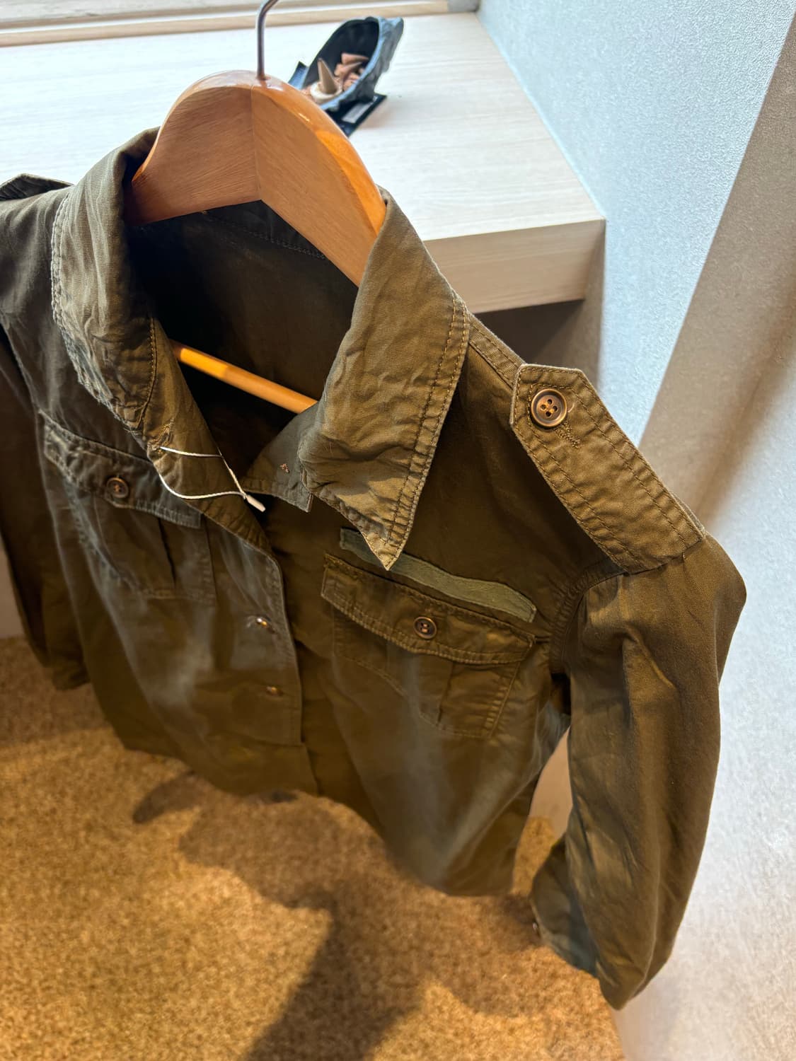 Cotton khaki shirt 상품이미지2