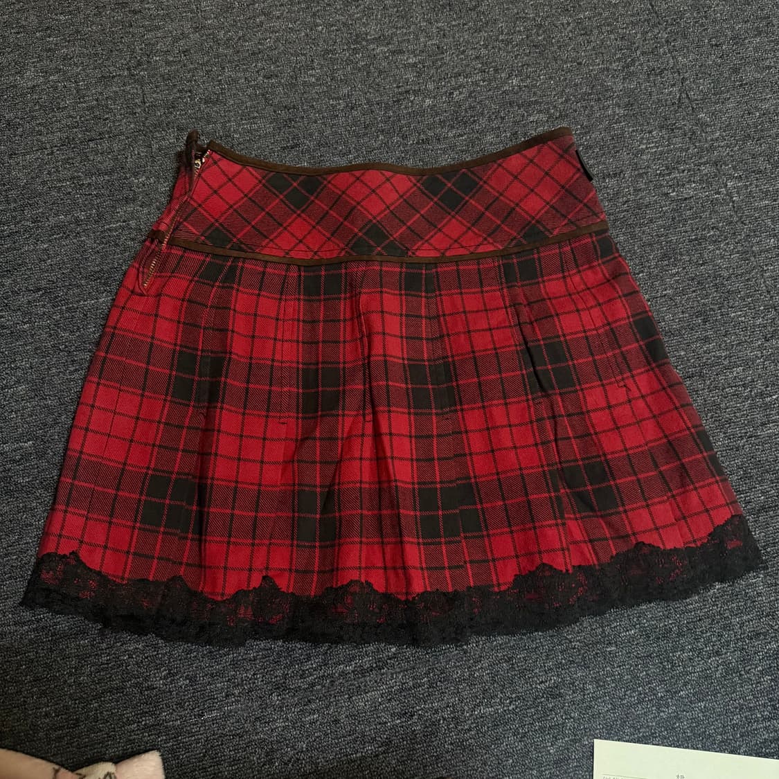 와이즈걸 빈티지 펑크 키치 체크스커트 상품이미지2