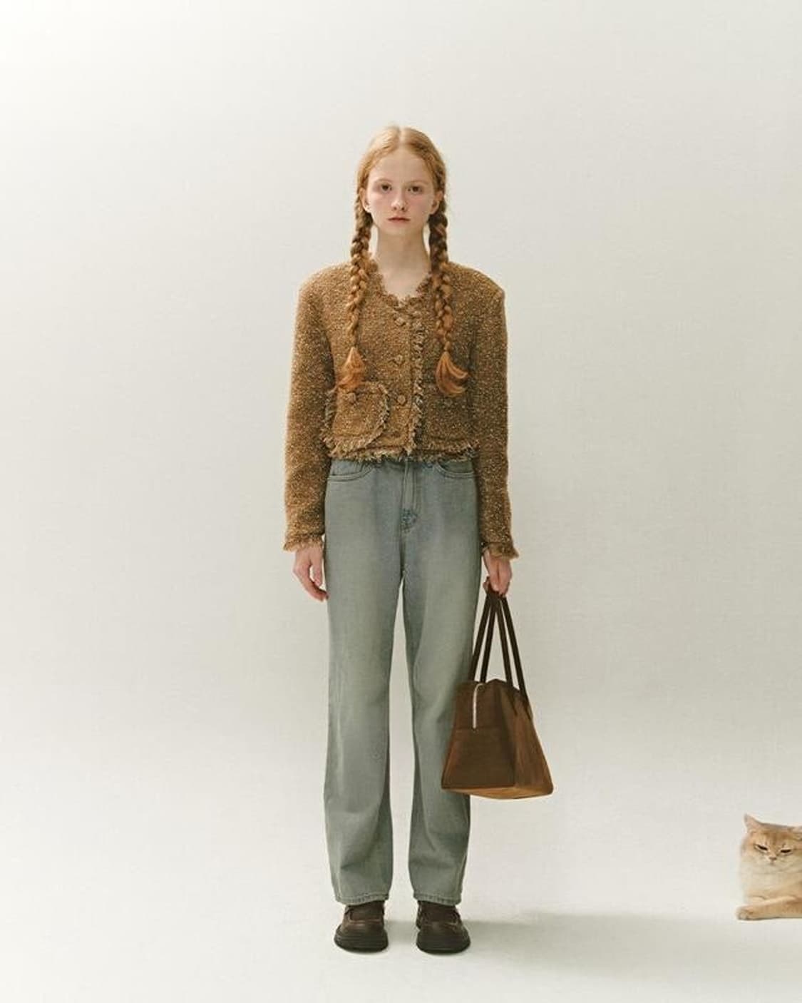 누아르나인 프린지 트위드 울 누빔 자켓 상품이미지1