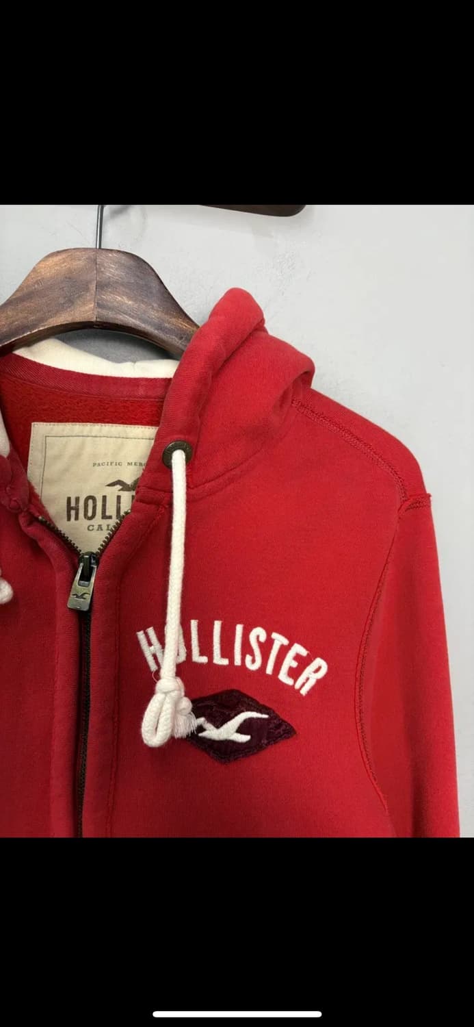 홀리스터 레드 스펠로고 후드집업 H2510 상품이미지3