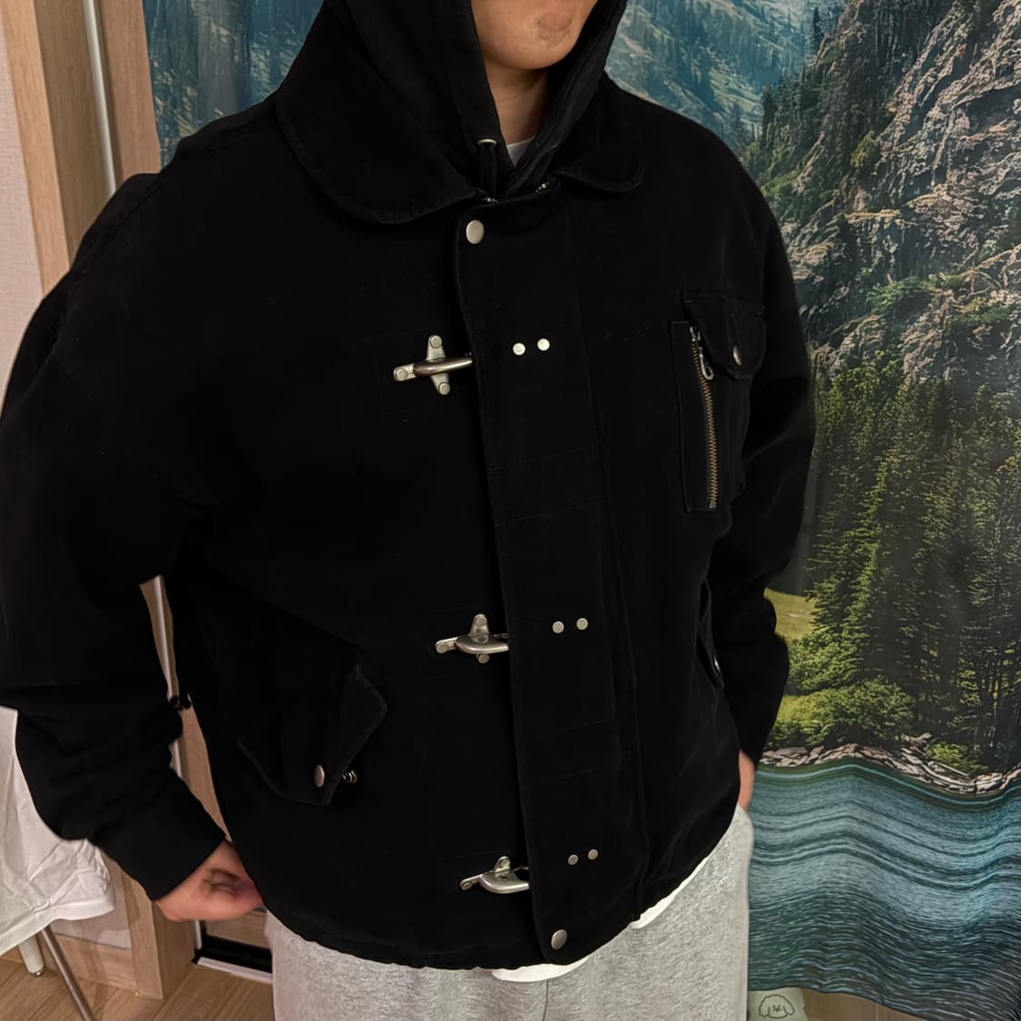 쿠어 워시드 파이어맨 자켓 (워시드블랙) 상품이미지2