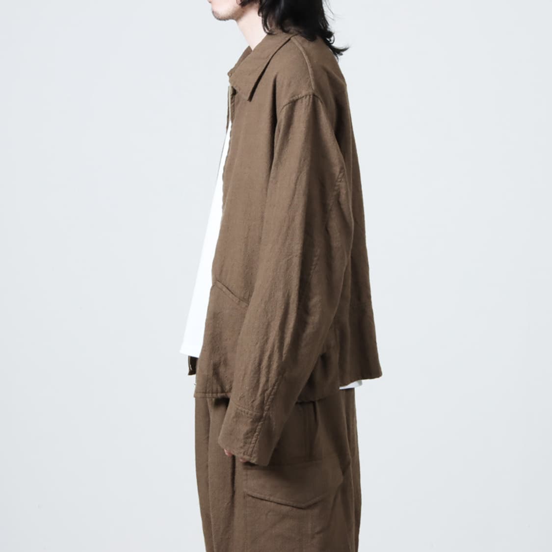 코모리 축융 울 집 블루종 상품이미지4