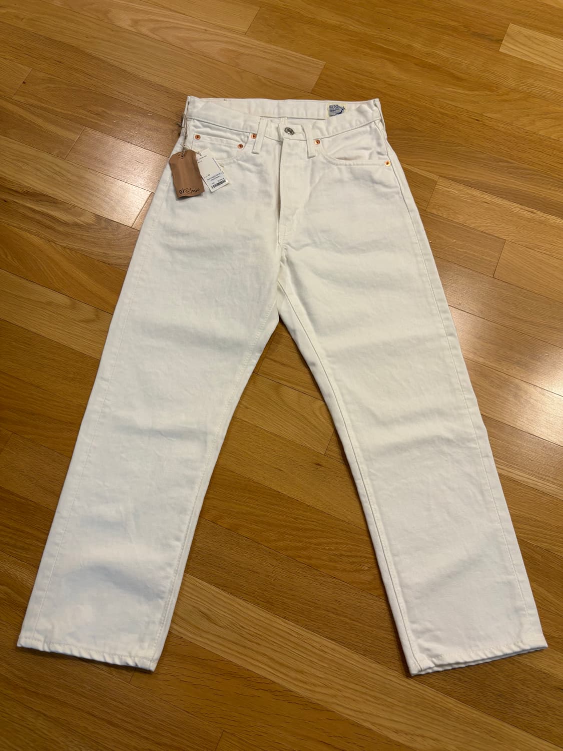 orSlow women 105 90’s 화이트 데님팬츠 상품이미지2