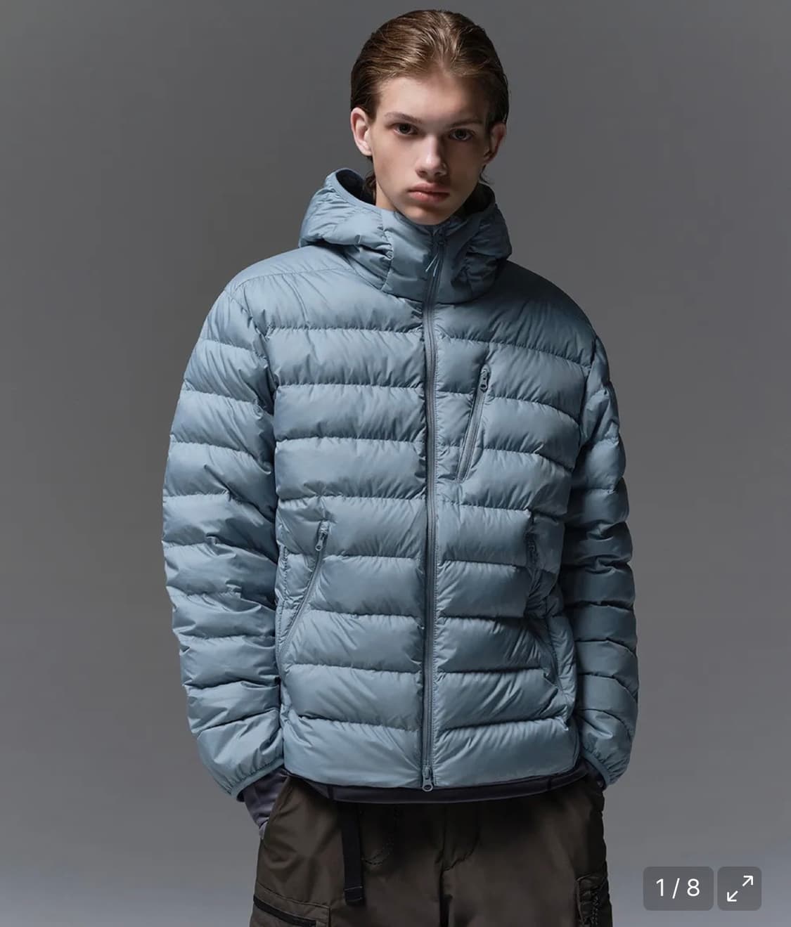 [XL] 무신사 시티레저 후디드 경량 패딩 문블루 상품이미지1