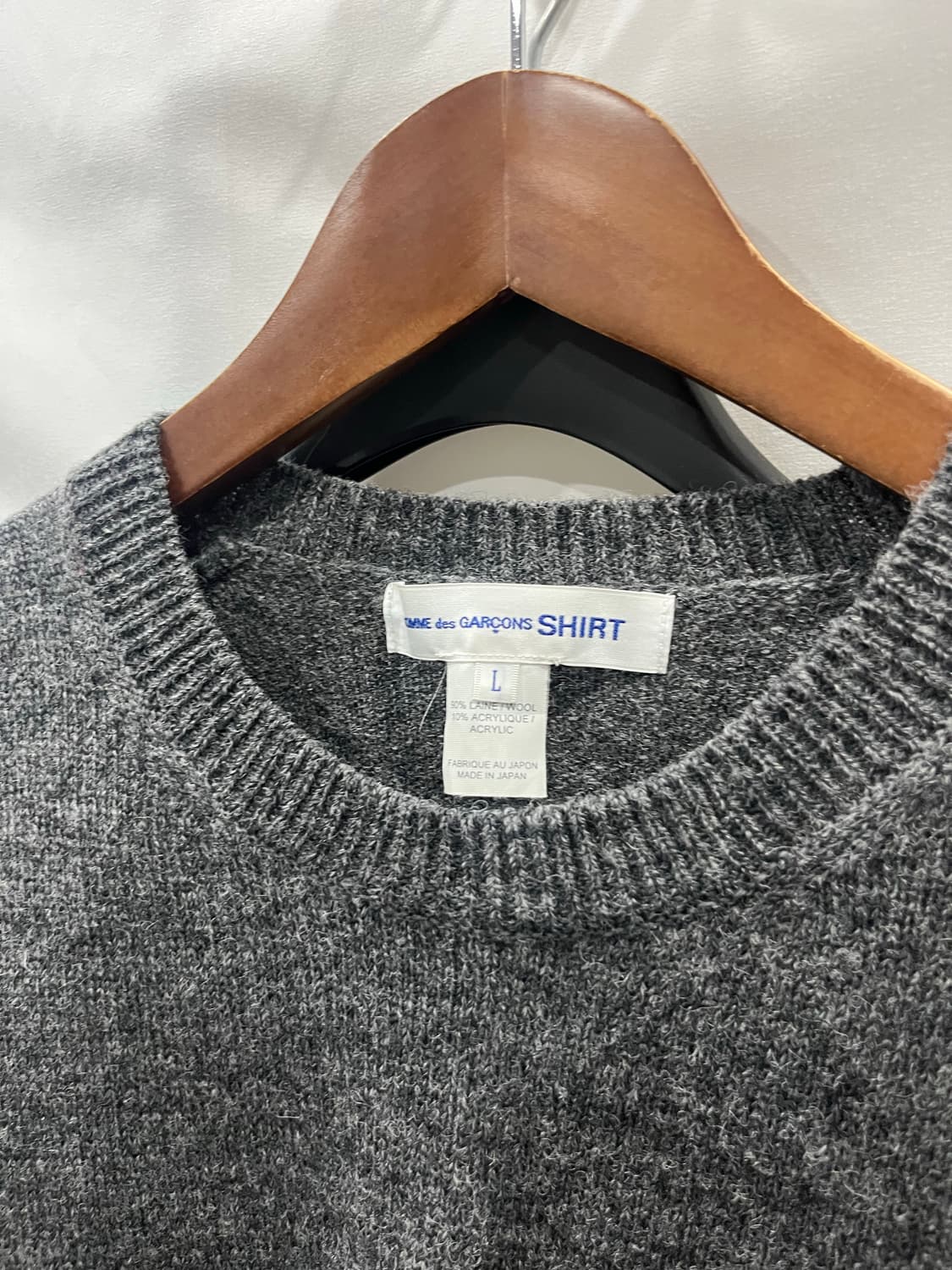 꼼데가르송 셔츠 19AW 테디베어 니트 그레이 L 상품이미지3