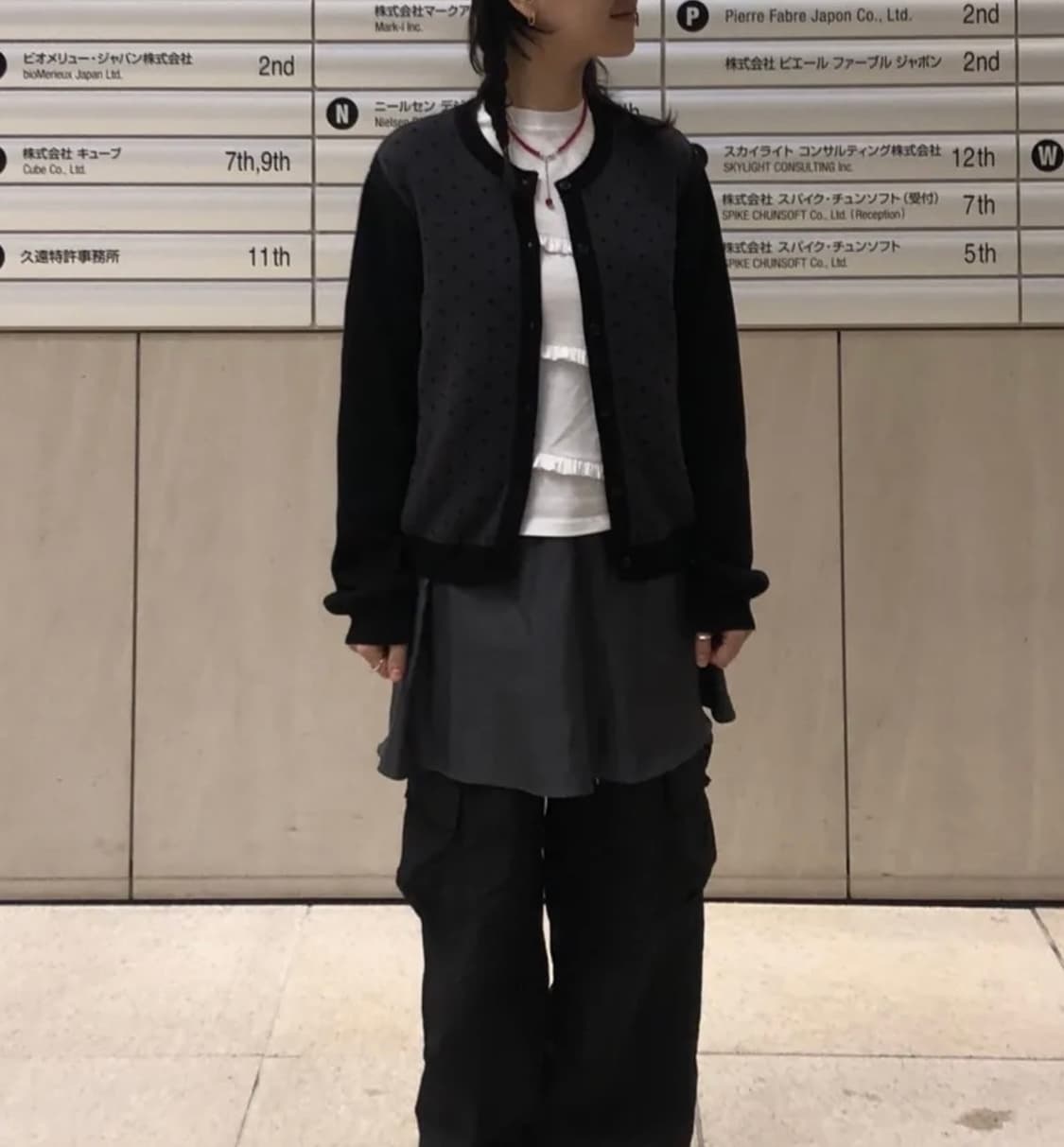 오헤시오 도트 가디건 dot two tone cardigan 상품이미지3