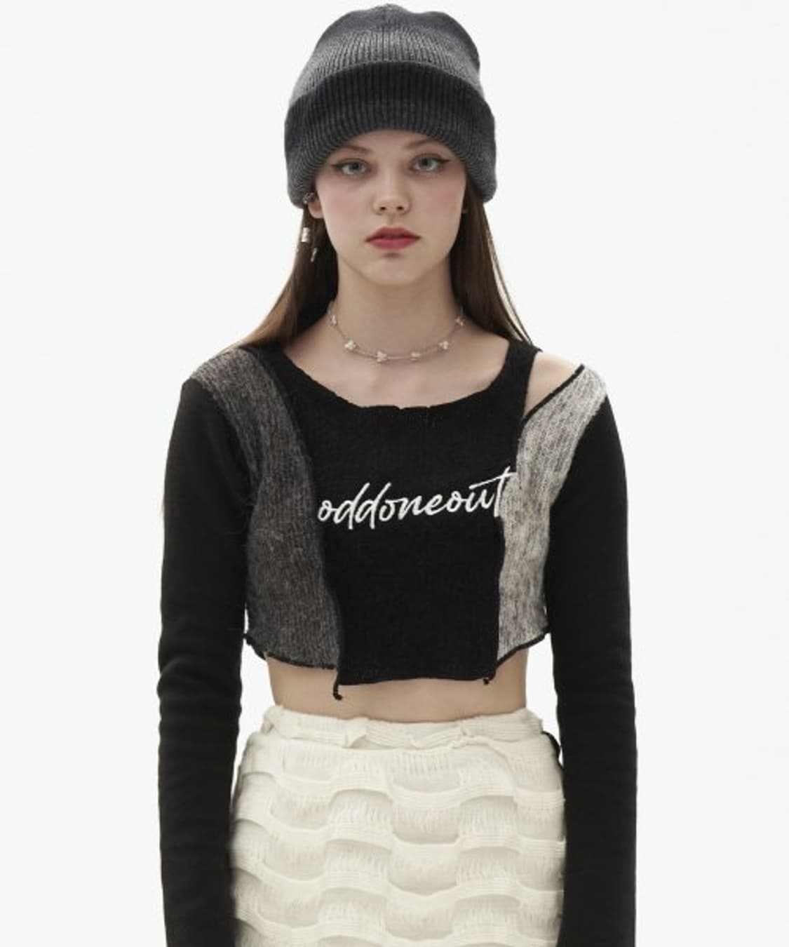 오드원아웃 패치워크 데미지 니트 상품이미지1