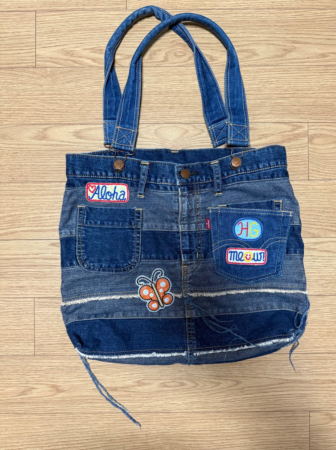 히스테릭 글래머 데님 패치워크 숄더백 상품이미지1