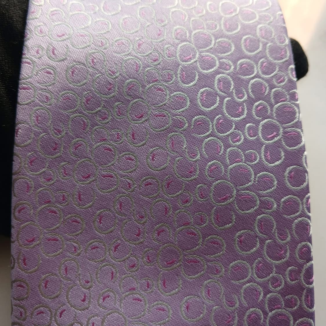 웅가로 실크 퍼플 플라워 자카드 넥타이 8.6cm A+등급 A18642
 상품이미지6