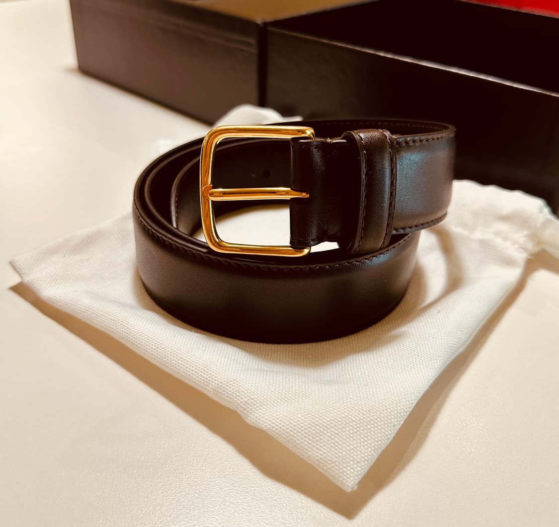 더 로우 맥시 클래식 가죽 벨트 다크 브라운 85사이즈 신품 더로우 상품이미지2