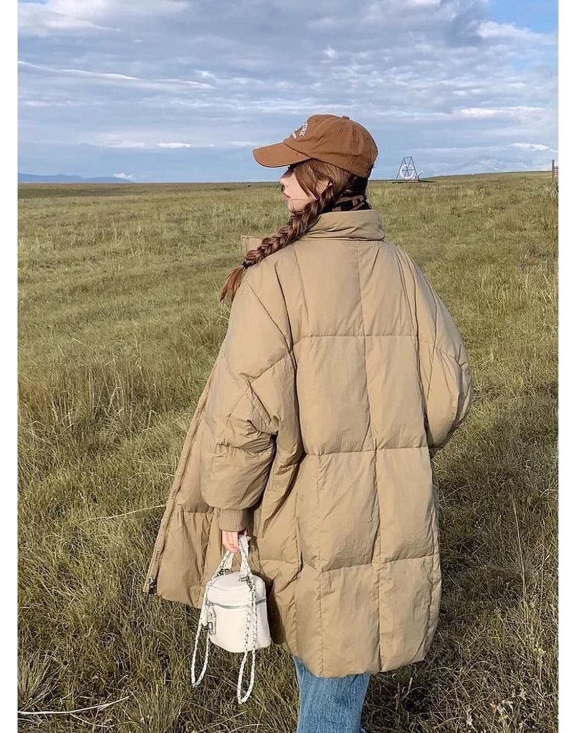 새옷 오버핏 박시핏 롱 야상형 패딩 프리사이즈sm 상품이미지4