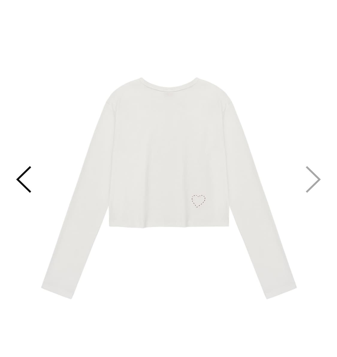 에즈이프캘리 걸스 베이직 크롭 롱슬리브 티셔츠 (화이트) 상품이미지4
