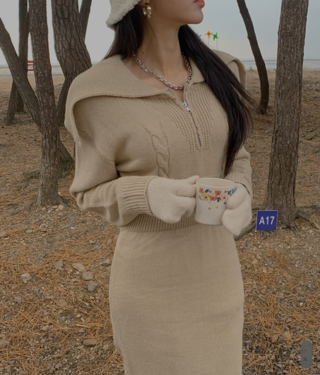 다르반집업 니트롱원피스 상품이미지7