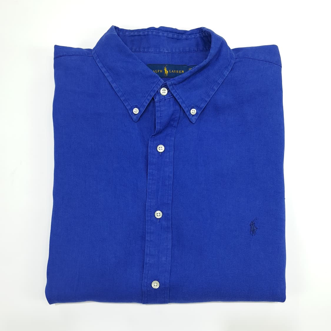Co492 2XL Tall 폴로 랄프로렌 로얄블루 린넨 반팔 셔츠 남방 상품이미지7