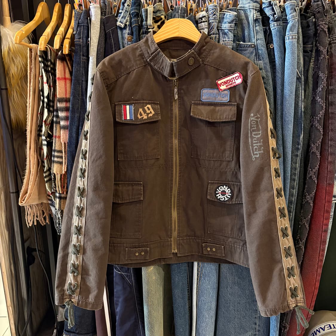 본더치 크롭 빈티지 멀티 패치 자켓 상품이미지3