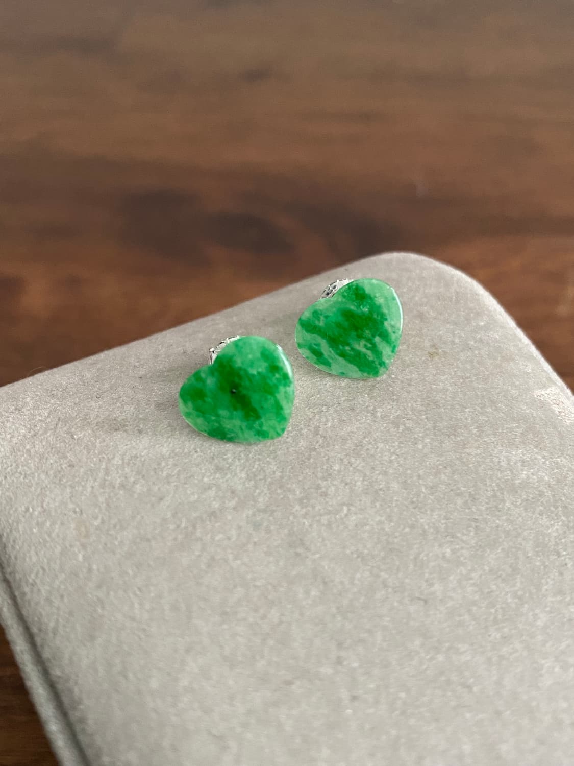 하트 모티브 천연 비취 귀걸이(925,새제품) 상품이미지2