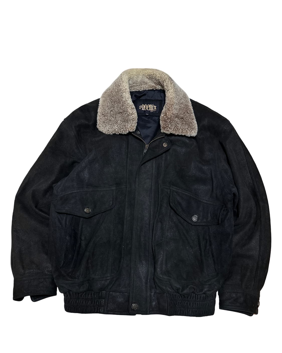 빈티지 양가죽 봄버 무스탕 블루종 자켓 상품이미지1