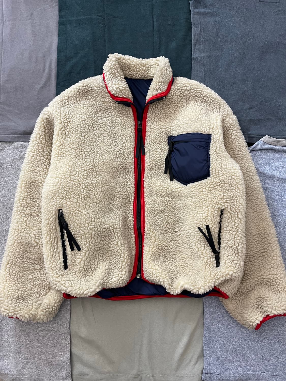 빈티지 Henry Lear by 토요엔터프라이즈 리버시블 플리스 자켓 상품이미지2