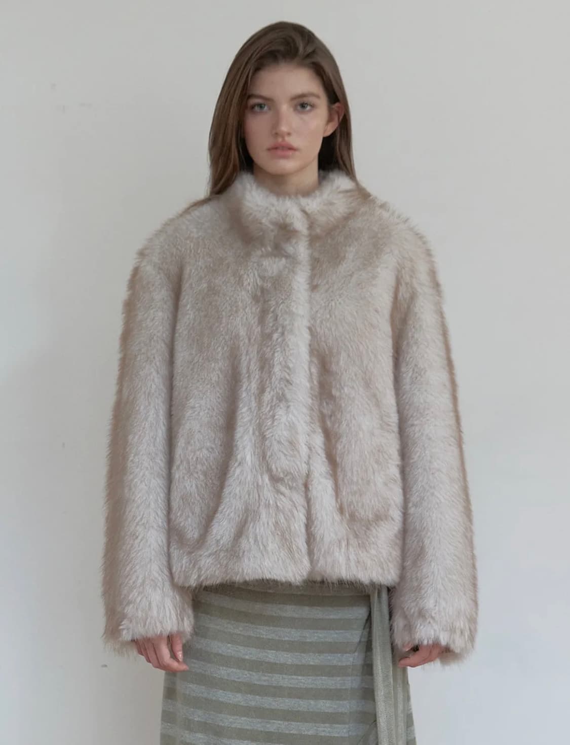 아수라 미스트 톤 퍼자켓 아이보리 상품이미지1