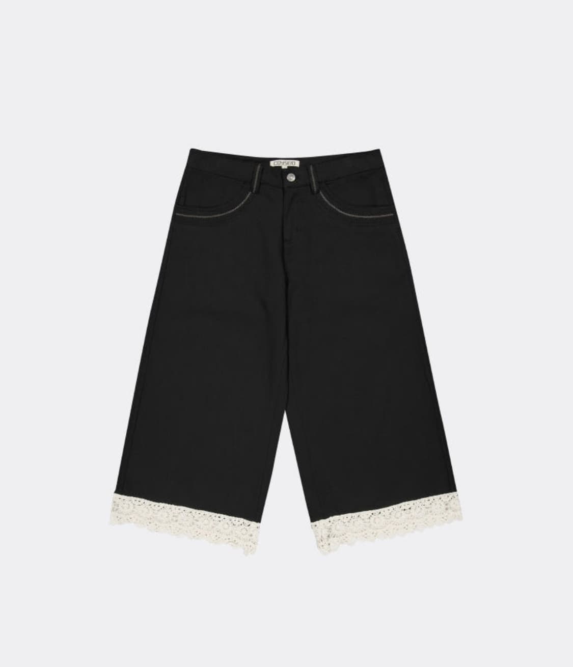 코이세이오 레이스 와이드 팬츠 블랙 1 상품이미지1