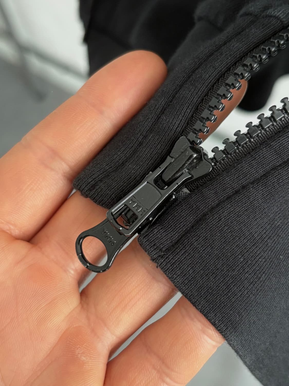 Gomme 고무 셔링 슬리브리스 후드 집업 상품이미지4