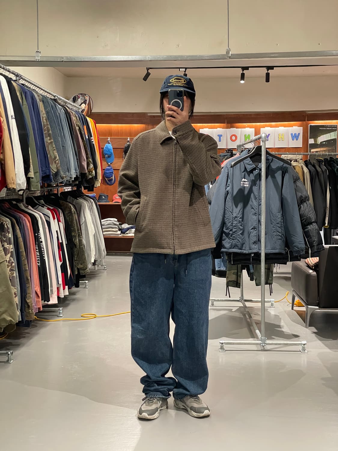 유니클로 체크 블루종 자켓   상품이미지4