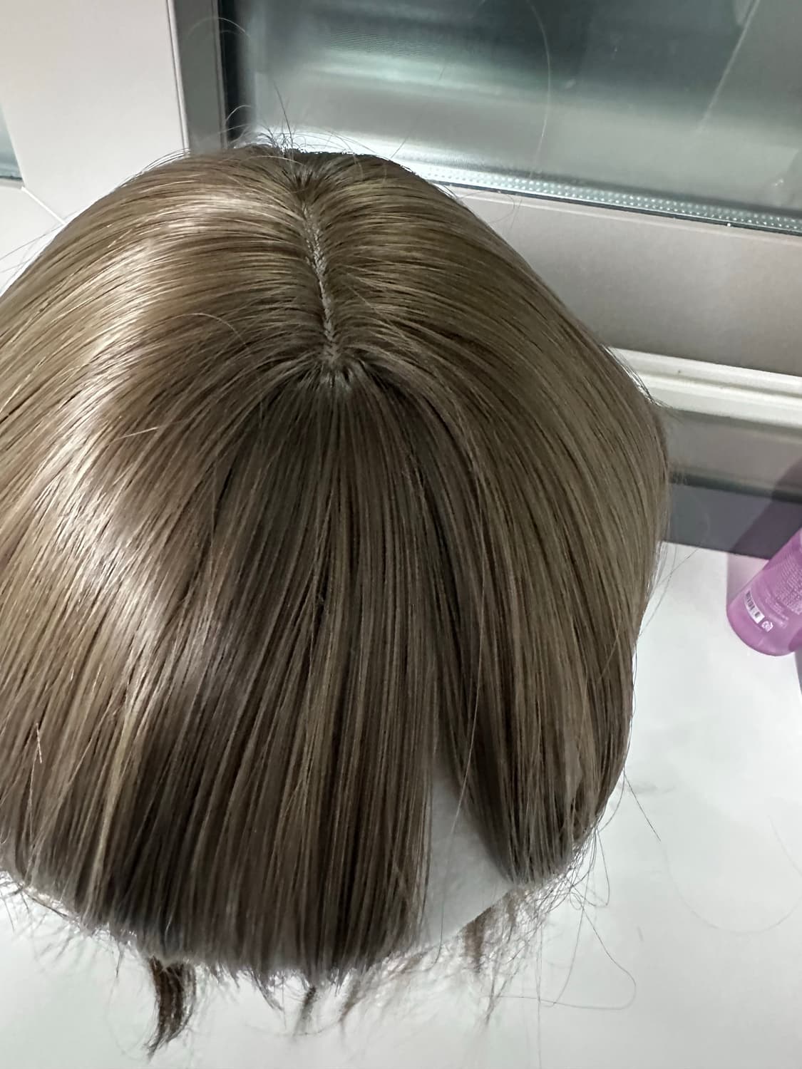 C컬 세미롱단발 라이트브라운 인조모+가발망 1개 상품이미지4