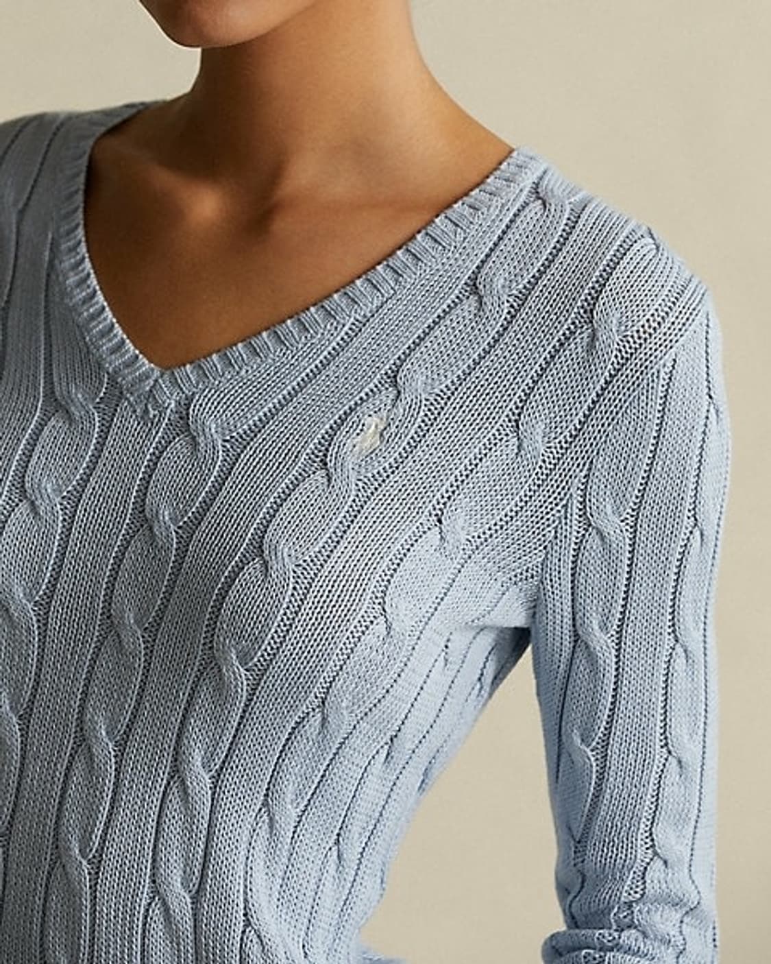 폴로브이넥 니트  페일블루 (s) 상품이미지2