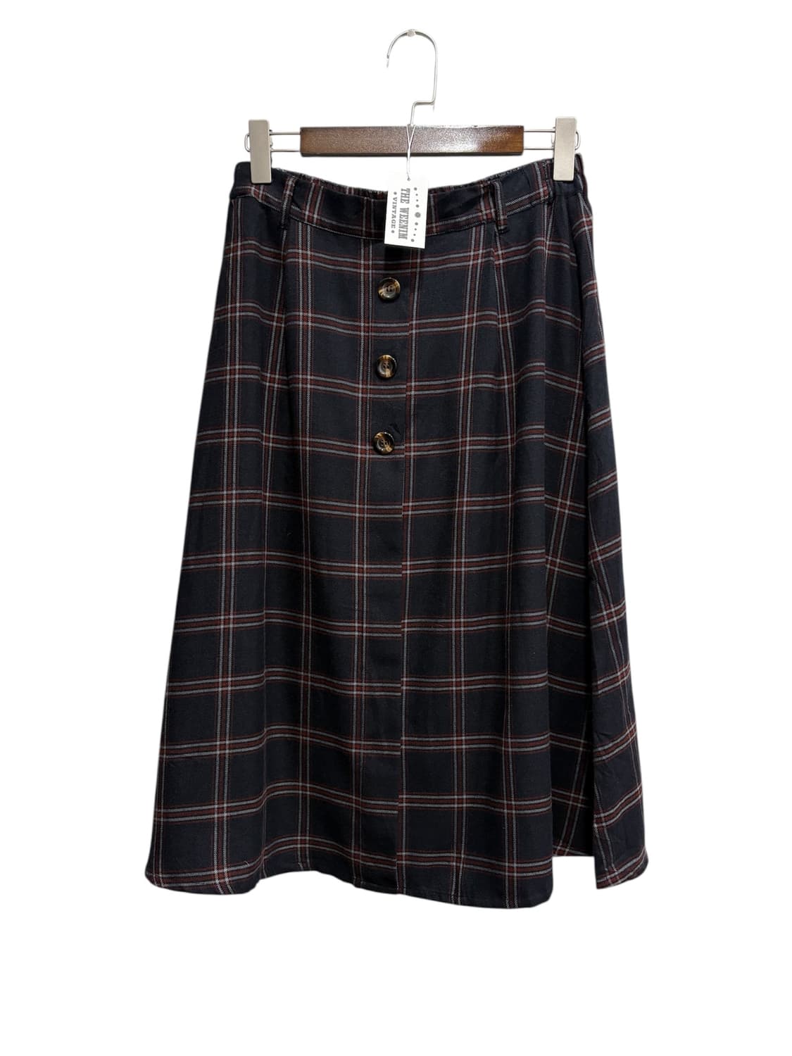 Japanese Vintage 체크 롱스커트 상품이미지1