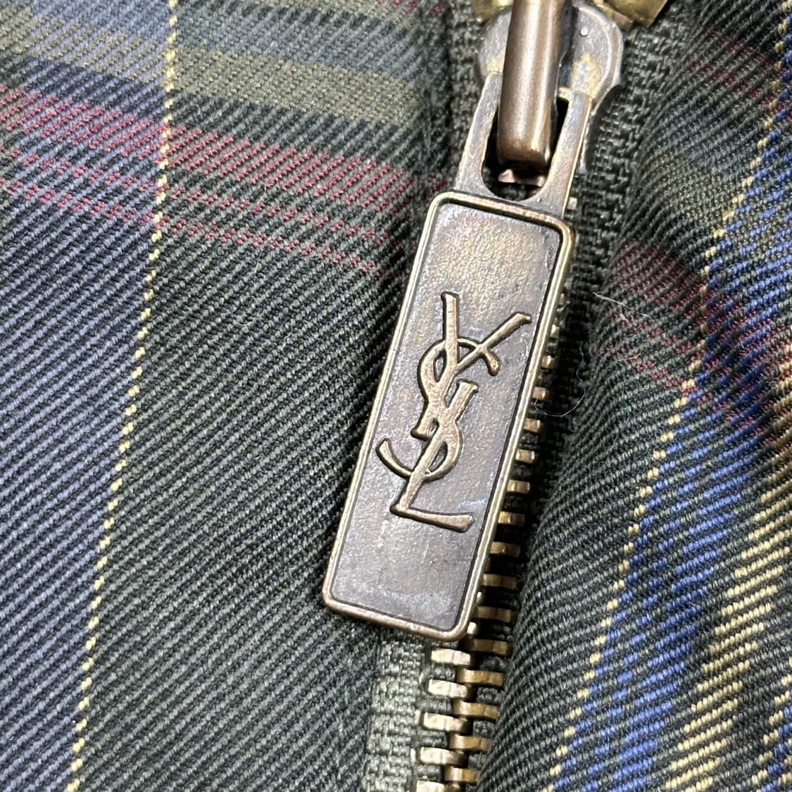 입생로랑 레트로 체크 블루종 자켓 (L) 상품이미지6