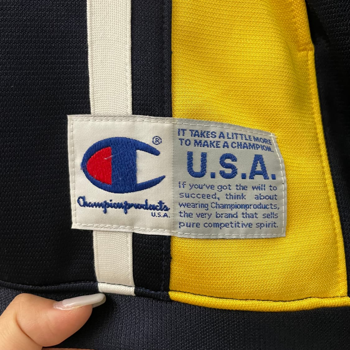 챔피온 옐로우 배색 져지 자켓 상품이미지6