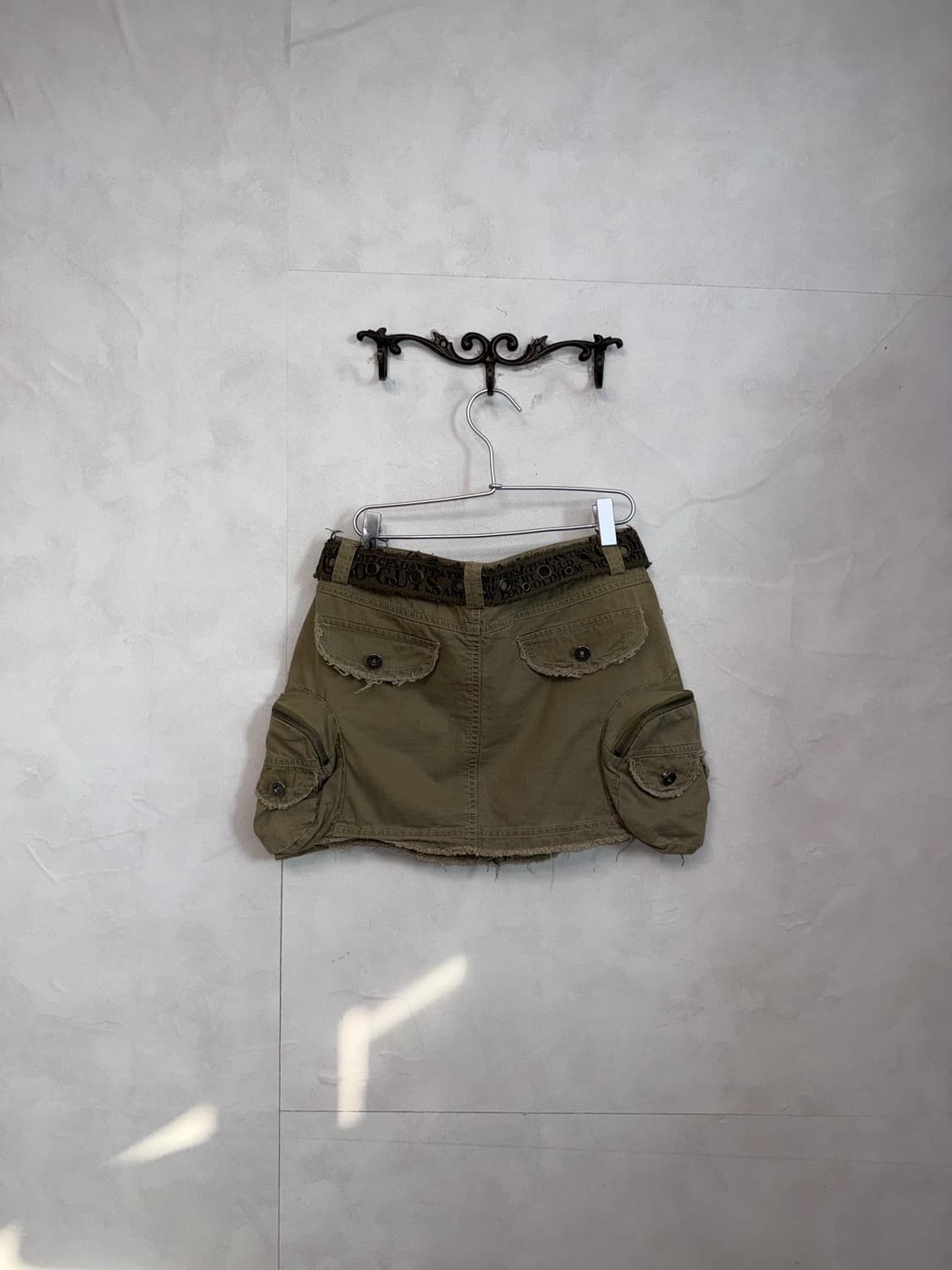 Ash brown multi pocket cargo mini skirt  상품이미지4