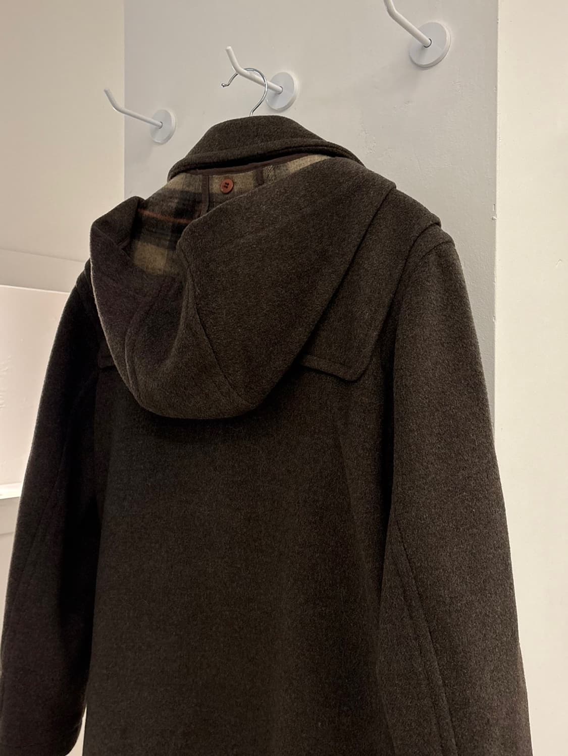 빈티지 브라운 떡볶이 안감체크 코트 상품이미지4