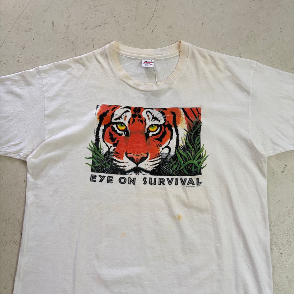 90s USA Eye On Survival 빈티지 반팔티 2XL 상품이미지4