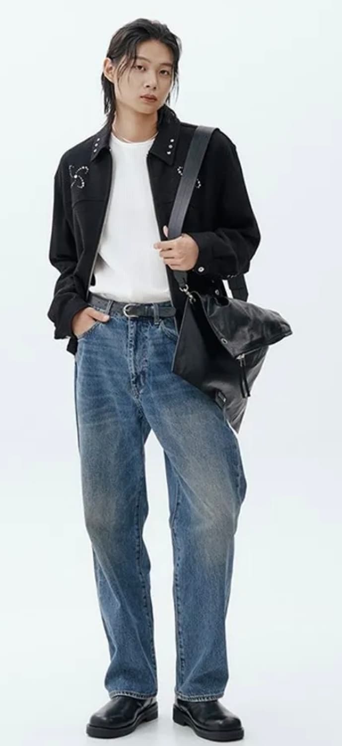 TAPERED LOOSE FIT DENIM PANTS - L.BLUE 상품이미지2