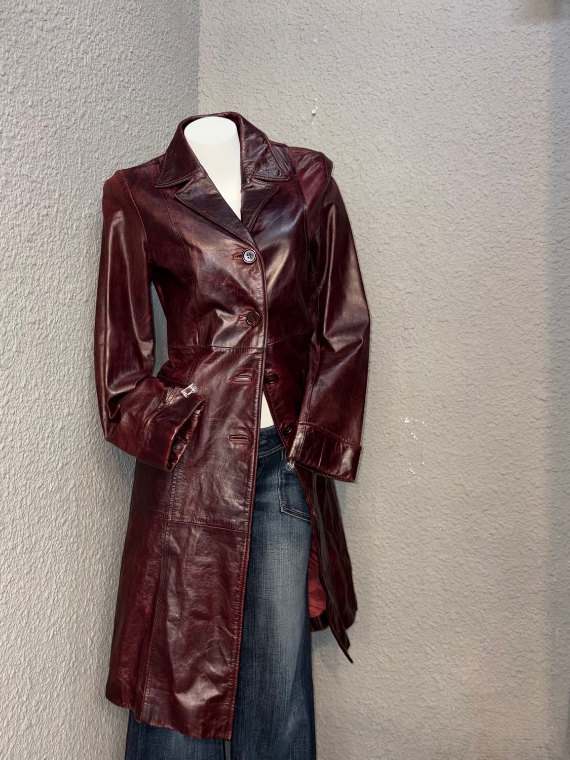 MARZO 가죽 롱코트 상품이미지1