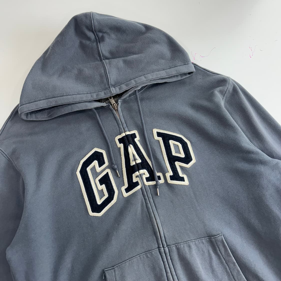 Gap 갭 네이비 로고 블루 후드집업 상품이미지5