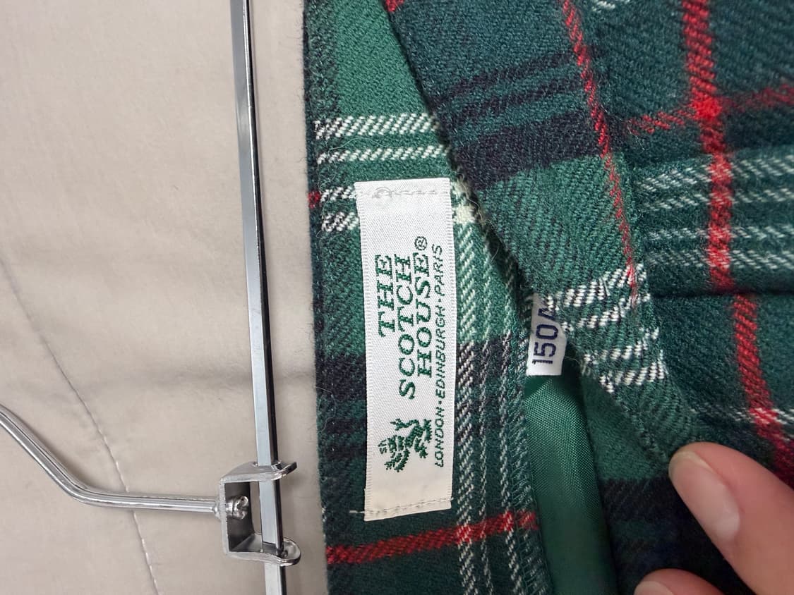 그린 체크 펑크 미디 플리츠 스커트 상품이미지3